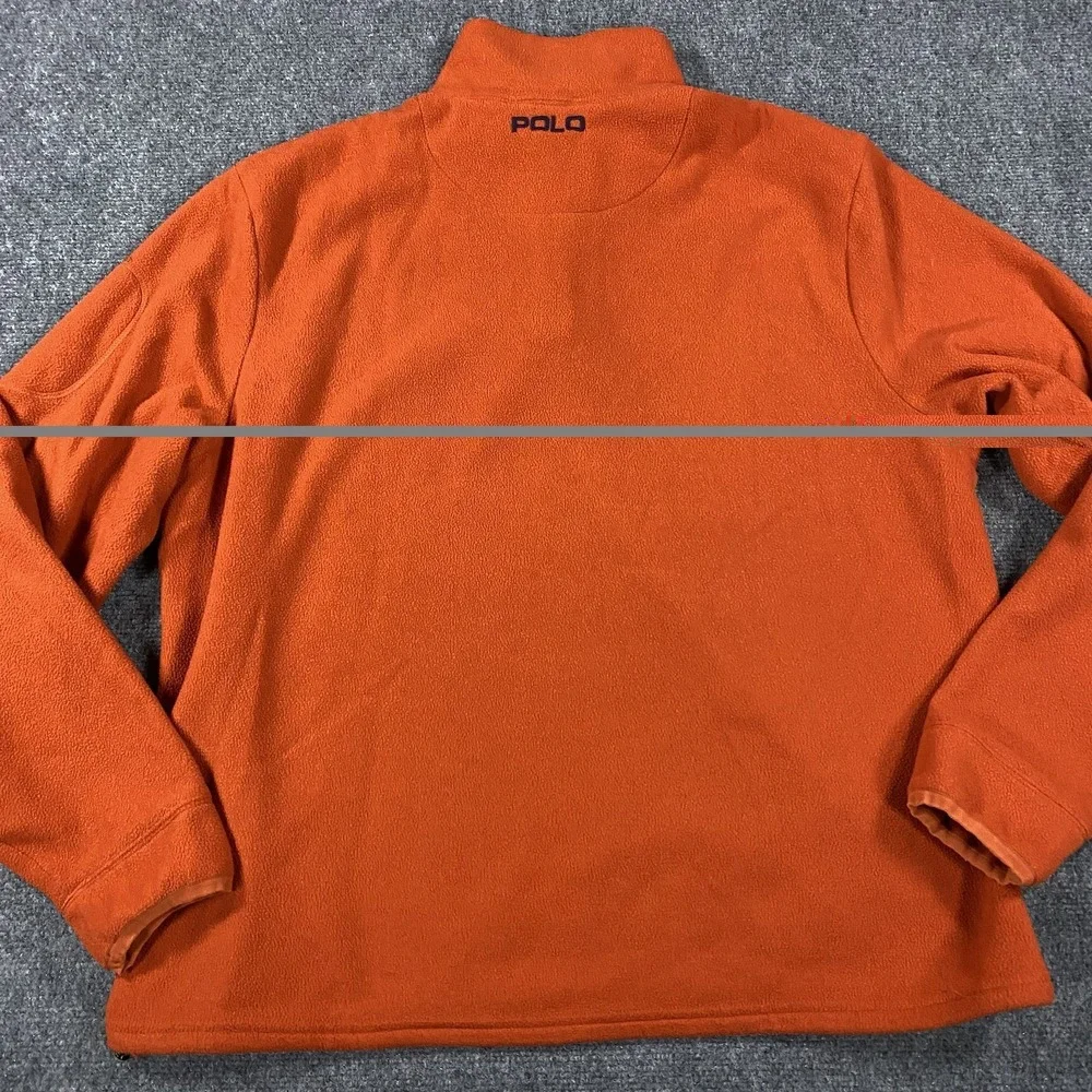 Polo Golf Ralph Lauren Fleece Pullover‎ Mens XL Orange Jacket 1/4 Zip